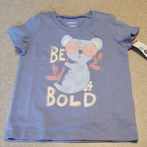 Carter's Kids Koala 'Be Bold' Short Sleeve T-Shirt SIZE 2T New With Tags